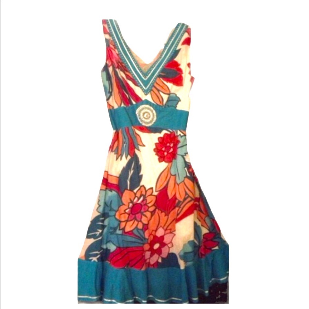 🔴Floral Cotton Sun Dress - Picture 3 of 4
